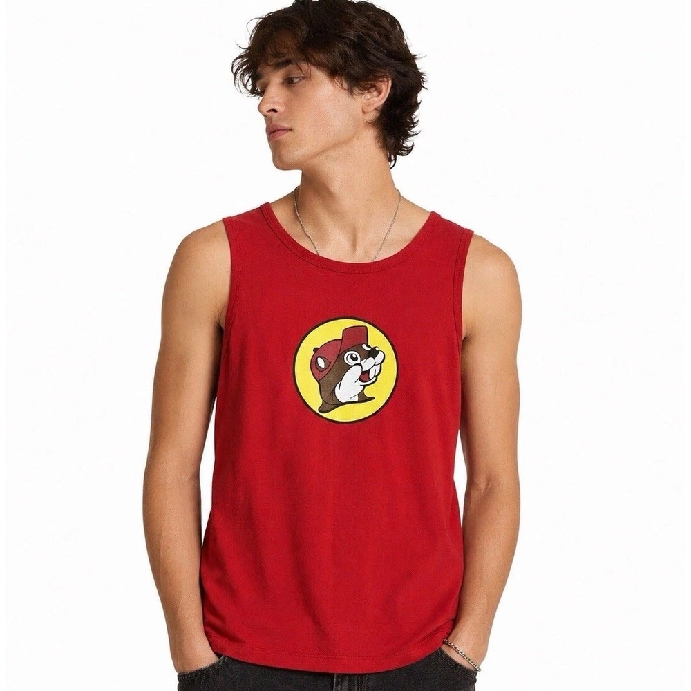 BUC-EES Logo Graphic Sleeveless Beach Tank Top Size X-Small XS Red Original